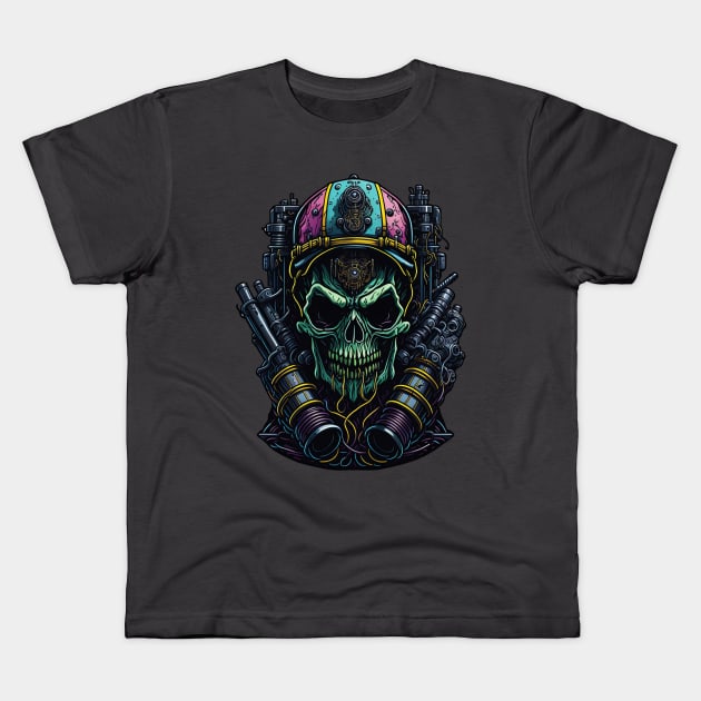 Cyborg Heads S02 D44 Kids T-Shirt by Houerd